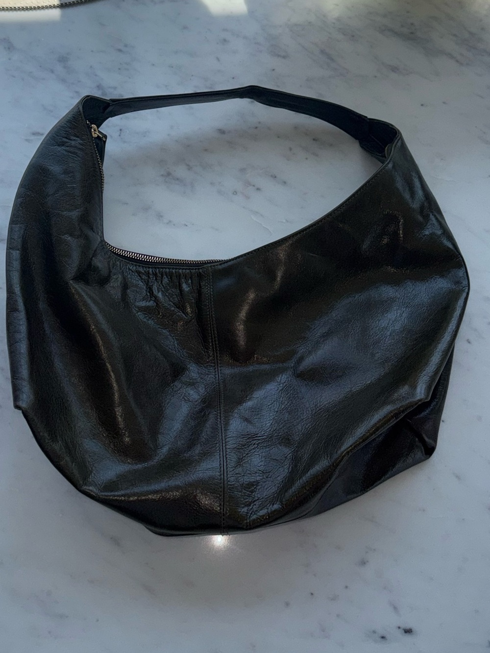 Zara Everyday Green Leather Hobo Bag - Classic Women's Shoulder Bag